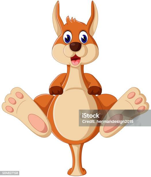 Cute Kangaroo Cartoon Stock Illustration - Download Image Now - Kangaroo, Cartoon, Mascot