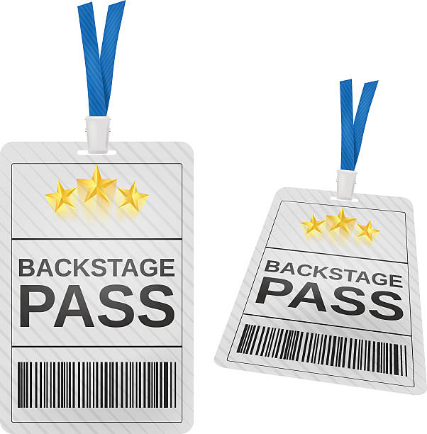 ilustrações, clipart, desenhos animados e ícones de backstage pass - badge security system security security pass