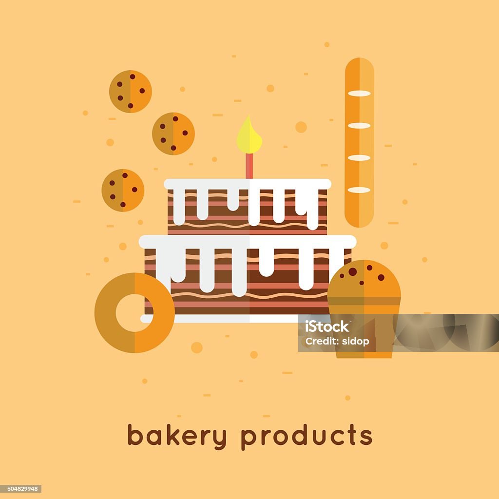 Bakery, baking cakes Bakery, baking cakes. Flat design vector illustration. Baked stock vector