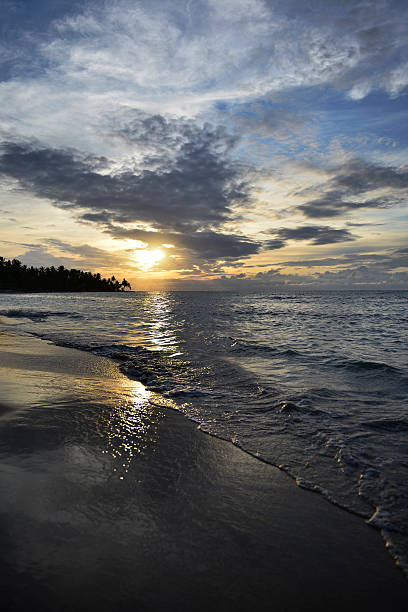 istock Seascape, cloudy sky, sunset, El Portillo Beach Samana 504831094