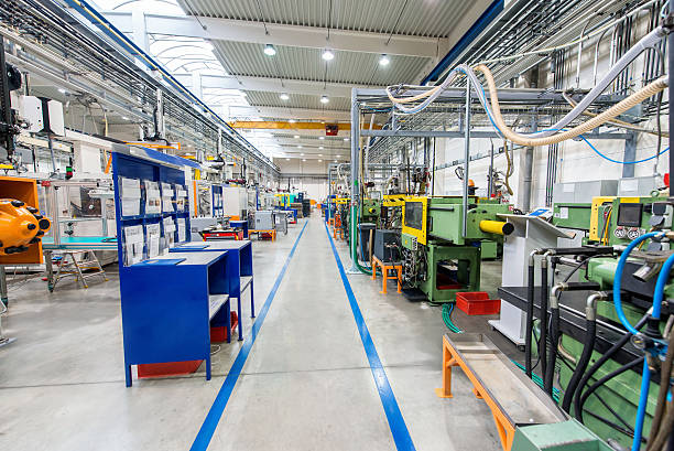 istock Aisle in futuristic factory 504831184