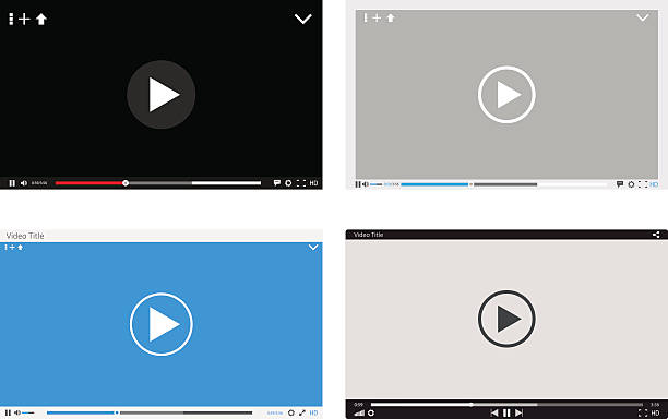 videoplayer-schnittstelle - vector icon video stock-grafiken, -clipart, -cartoons und -symbole