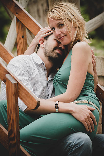 istock Young beautiful couple flirting 504852286