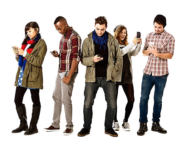 istock Five young people keep in touch by ignoring each other! 504853801