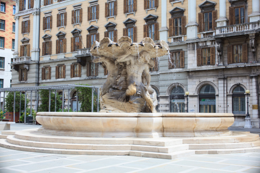 Tritons fountain in Vittorio Veneto square, Trieste
