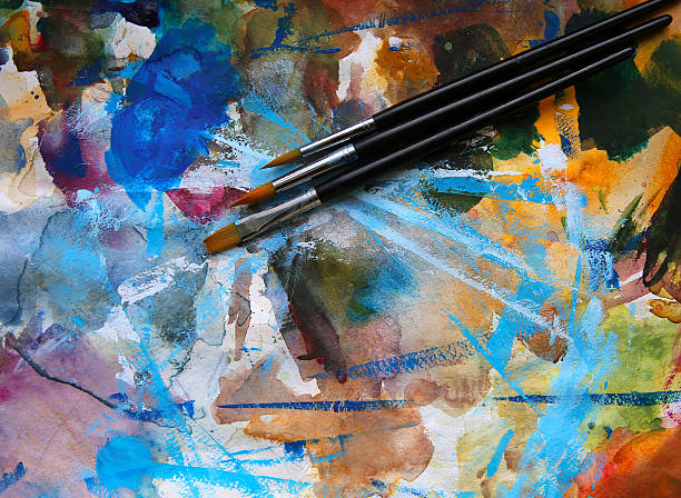 istock Closeup of brush and palette 504854256