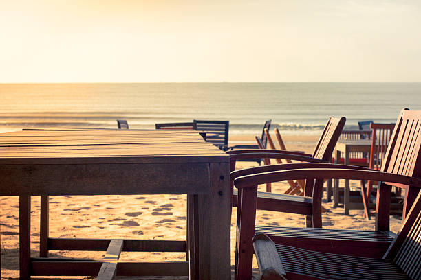 istock Beach Chairs Furniture On Sandy Beach 504854419