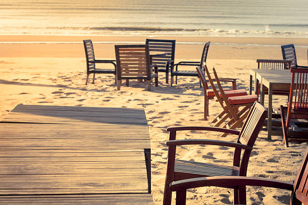 istock Beach Chairs Furniture On Sandy Beach 504854433