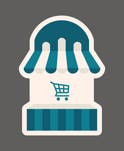 Shopping website icon vector art illustration