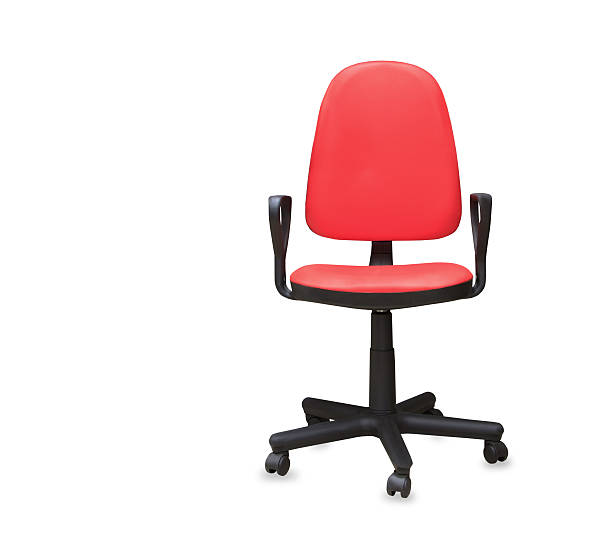 istock Modern office chair from red leather. Isolated 504855112