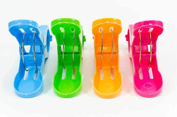 istock Colorful plastic clothespin on a white background 504856085