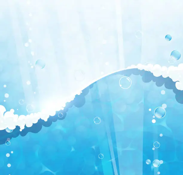 Vector illustration of Blue water background