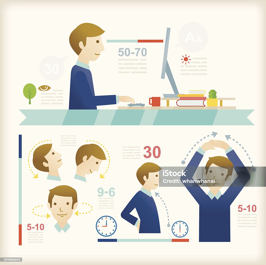 Office Exercises Illustration .eps 10 Ergonomics stock vector