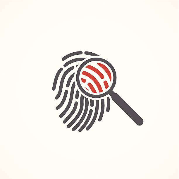 przestępstwo ikona - fingerprint backgrounds identity human finger stock illustrations