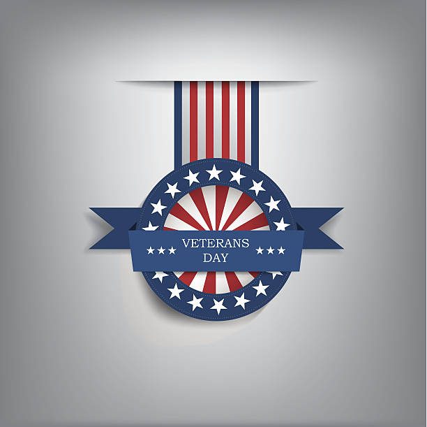 Veterans day badge vector art illustration