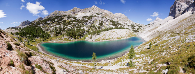 Ledvicka lake at Triglav National Park in Julian Alps in Slovenia.