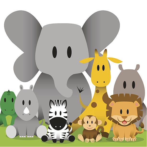 istock vector cute cartoon wild baby animals scene 504857531