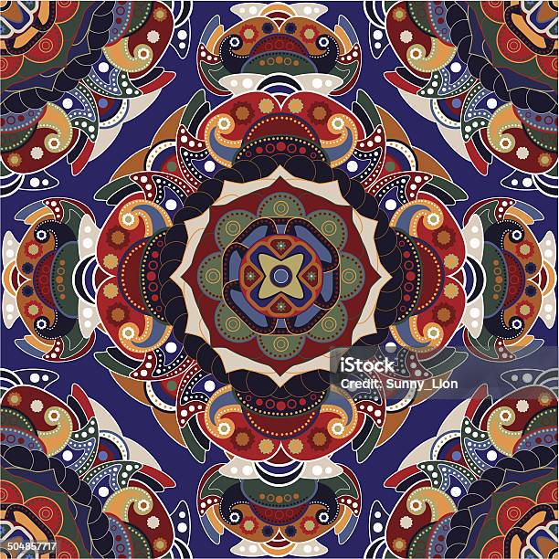 Ilustración de Patrón Sin Costuras Colorida Étnico y más Vectores Libres de Derechos de Abstracto - Abstracto, Arabesco - Diseño, Batik