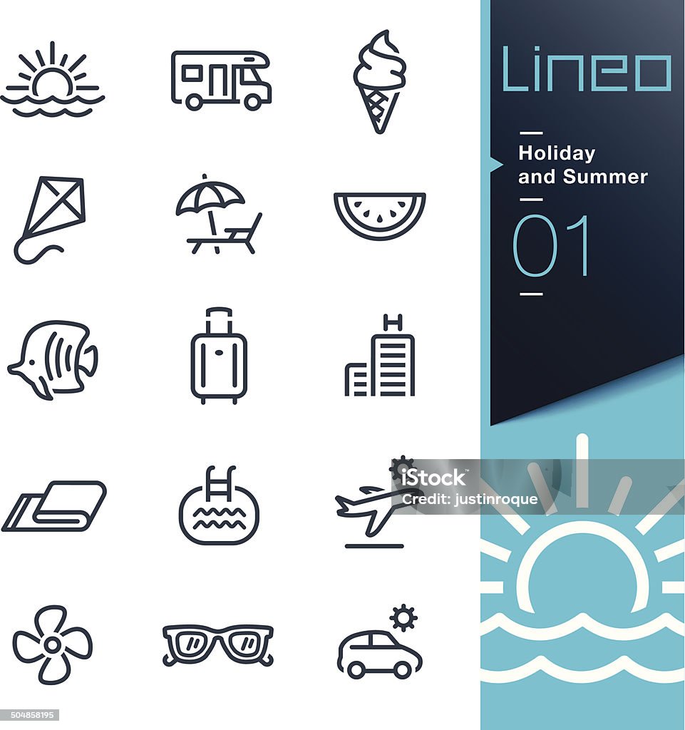 Lineo - Holiday and Summer outline icons Vector illustration, Each icon is easy to colorize and can be used at any size.  Icon Symbol stock vector