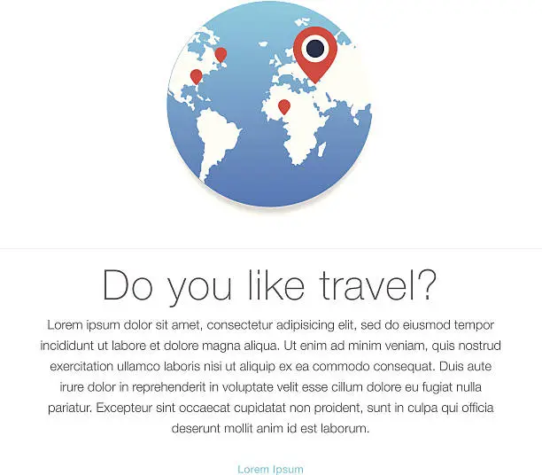 Vector illustration of Travel icon. Map of the earth