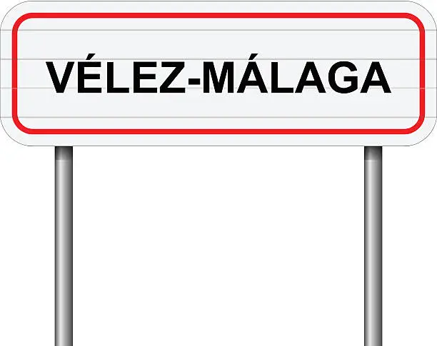 Vector illustration of Welcome to Velez-Malaga Spain road sign vector