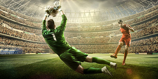 istock Soccer game moment with goalkeeper 504858930