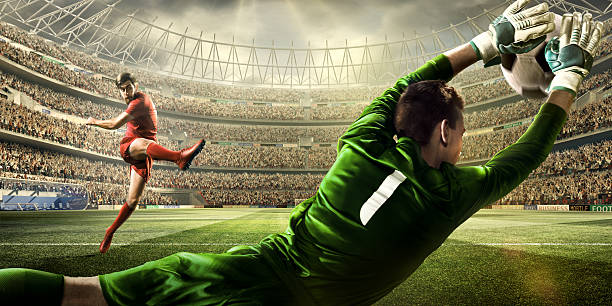 istock Soccer game moment with goalkeeper 504859032