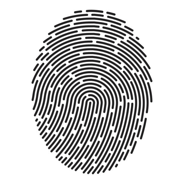 ilustrações, clipart, desenhos animados e ícones de impressão digital moderno. vetor - fingerprint thumbprint human finger track