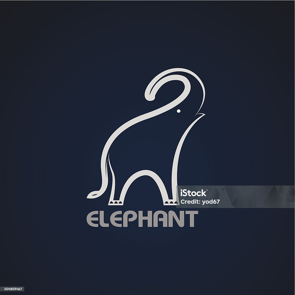 Immagine vettoriale di disegno di un elefante - arte vettoriale royalty-free di Africa