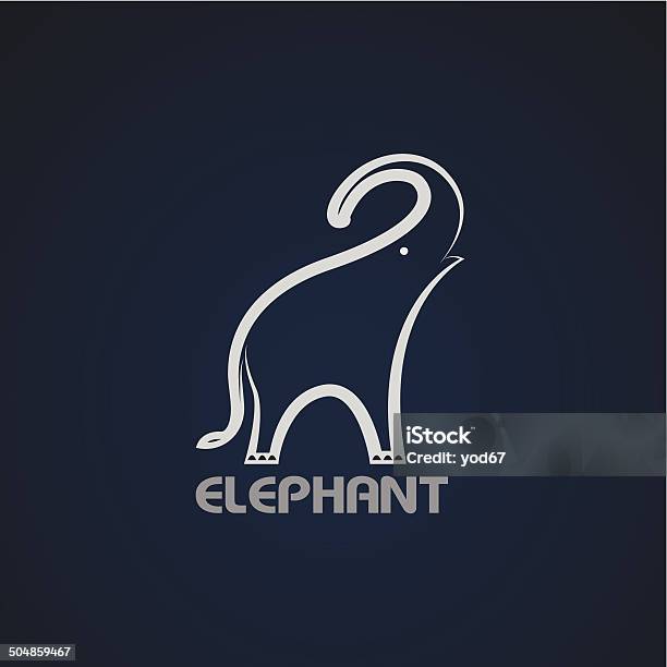 Imagem Vetorial De Um Desenho De Elefante - Arte vetorial de stock e mais imagens de Animal - Animal, Azul, Clip Art