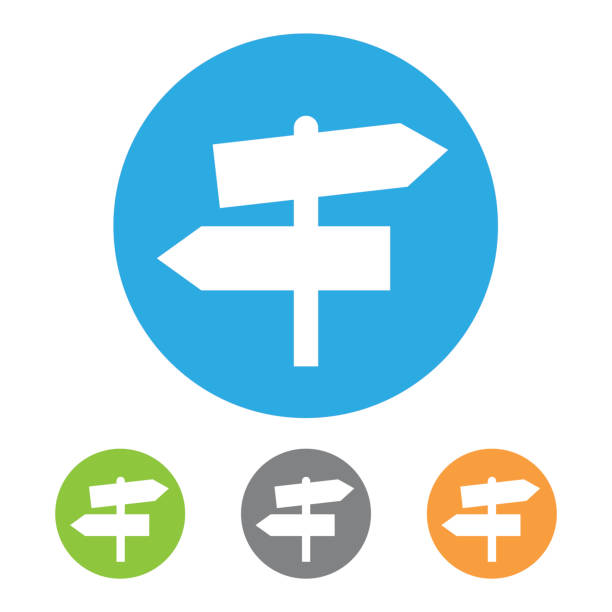 Directional sign icon. Vector Directional sign icon. Eps10 vector illustration with layers (removeable). Pdf and high resolution jpeg file included (300dpi). crossroads sign stock illustrations