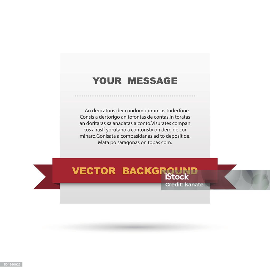 Red Ribbon Note White Paper Note With Red Ribbon Stock Illustration - Download Image ...