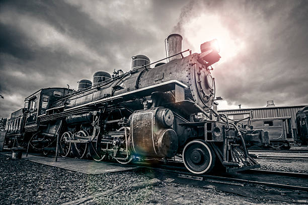 vintage-dampflokomotive - road going steam engine stock-fotos und bilder