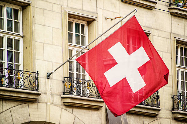 istock Swiss Flag on building, Switzerland 504860207