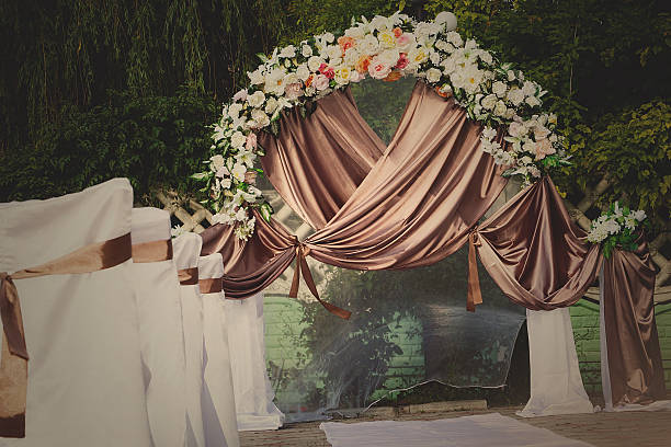istock Wedding archway  in park for a wedding ceremony 504860684