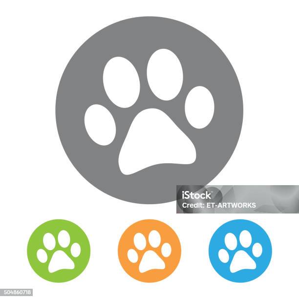 Animal Footprint Icon Vector Stock Illustration - Download Image Now - Icon Symbol, Zoo, Paw Print