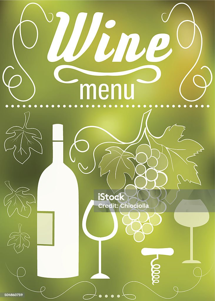 Wine, grape,  wine glass and swirls on blurred background Wine, grape,  wine glass and swirls on green blurred background. EPS10 vector illustration Abstract stock vector