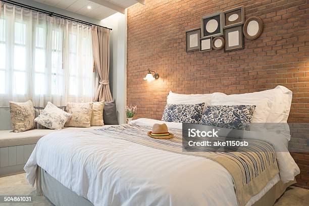 Female Hat On Bed In Hotel Room Stock Photo - Download Image Now - Guest, Bedroom, Bed - Furniture