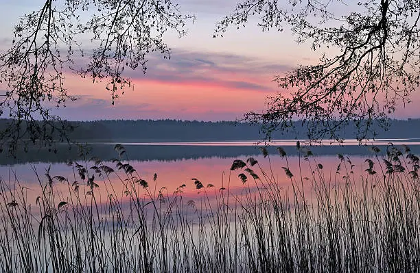Morning at Lake Fährsee near Village of Templin in Uckermark,Brandenburg,Germany