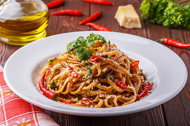 istock Homemade linguine pasta in arrabbiata sauce. 504863516