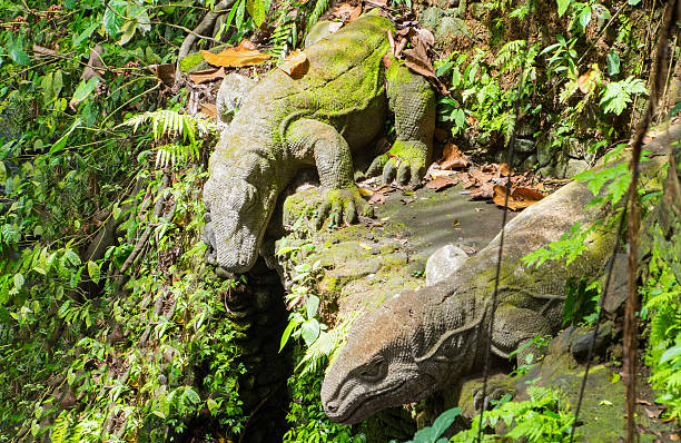 istock Stone Komodo dragons in monkey forest Ubud 504864086