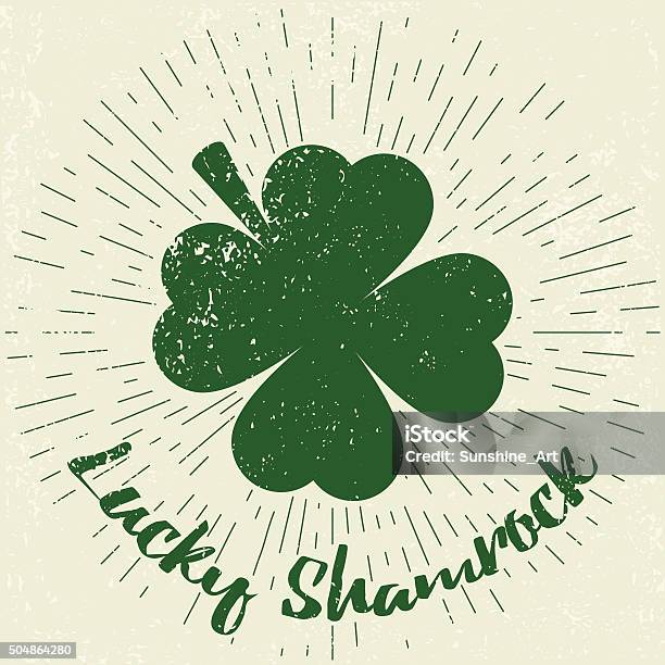 Saint Patricks Day Design Elements Stock Illustration - Download Image Now - Four Leaf Clover, Clover, Dirty