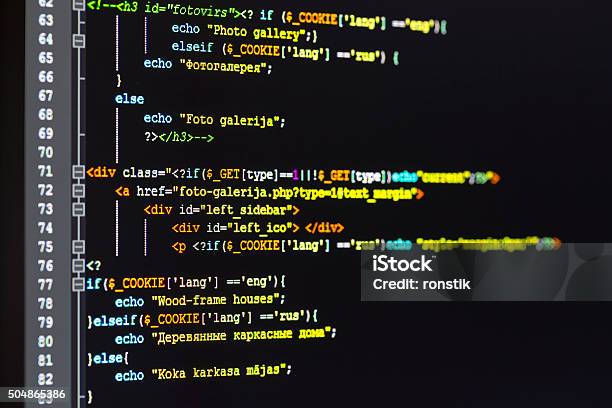 Computer Code Looks Like Close Up Of Programming Code On Computer Screen Stock Photo - Download ...