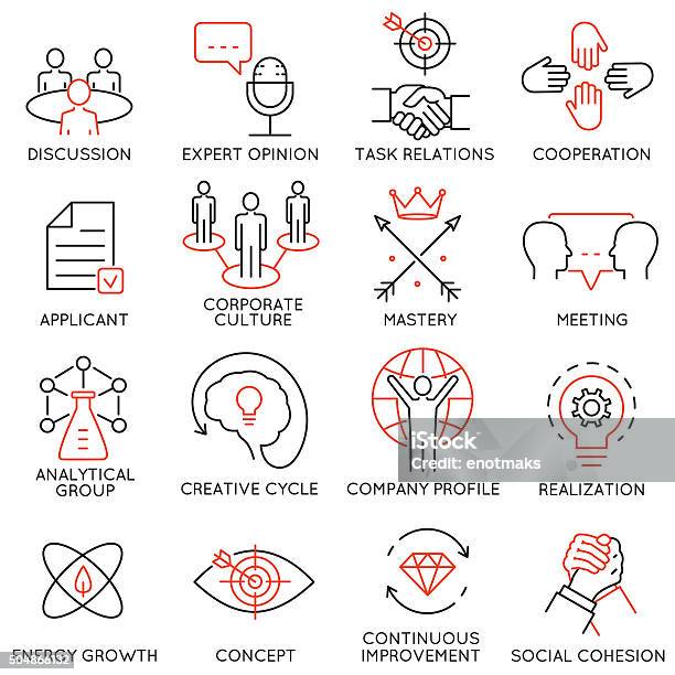 Set Of Icons Related To Business Management Part 38 Stock Illustration - Download Image Now