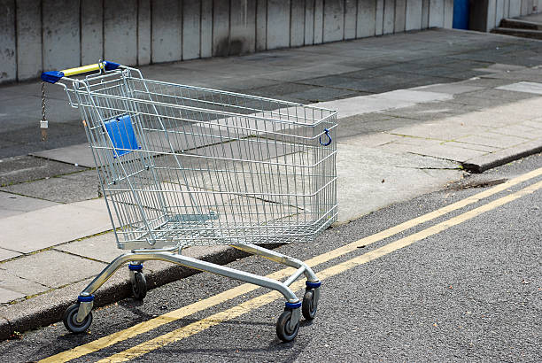 istock Empty shopping cart in the street 504867452