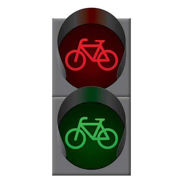 Vector illustration of Bicycle traffic lights. Vector