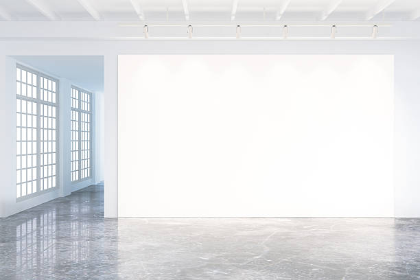 istock Mock up of blank poster in modern loft interior 504868426
