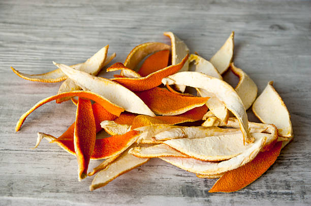 dried orange peel stock photo