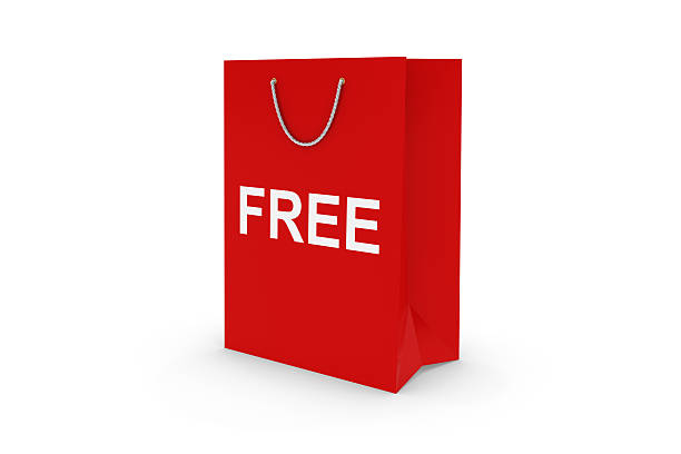 istock Red FREE Paper Shopping Bag Isolated on White 504882318