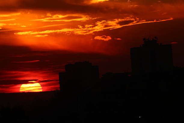 istock Amazing sunset in the city 504882454